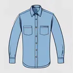 long-sleeved blue chambray button-up shirt image